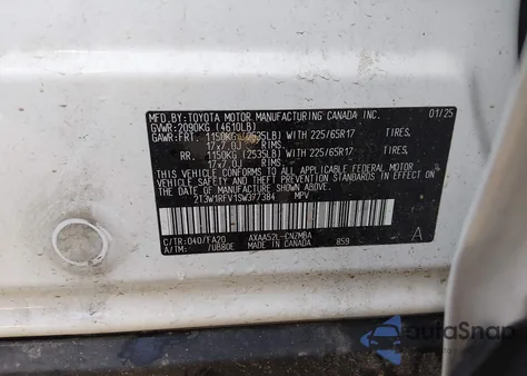 2025 Toyota Rav4 Xle z USA, uszkodzony, nr VIN 2T3W1RFV1SW377384